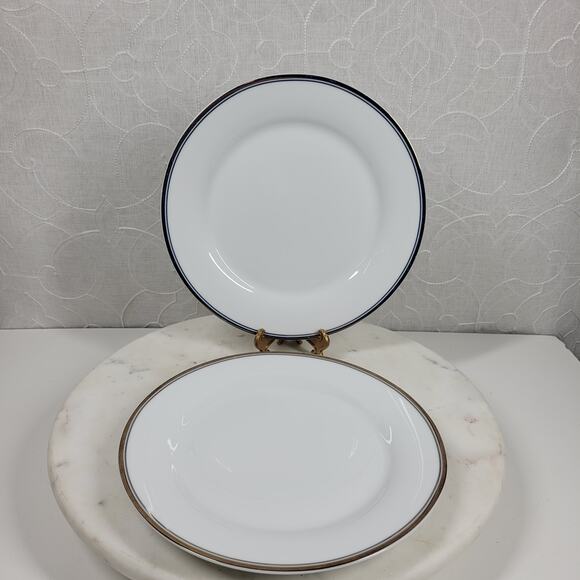 Williams Sonoma Open Kitchen Plate 9" Blue Gold Porcelain 2-Pc Dinnerware - Picture 3 of 13